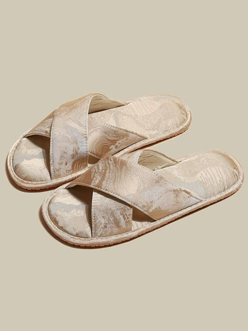 Wholesale Women's French Satin Bow Non-Slip Lounge Slippers