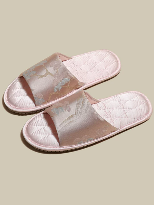 Wholesale Women's Minimalist Satin Soft Sole Indoor Slippers